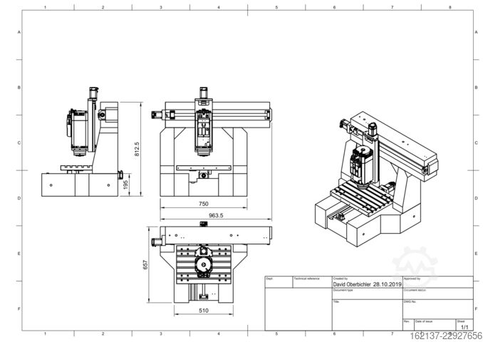 Vertical machining center AMT____ Maschinengestell / Maschinenbett ECO 532