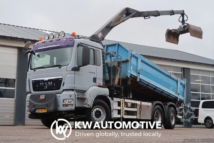 Tipper with crane MAN TGS 26.320 6X2-4/ HMF 1643 Z CRANE/