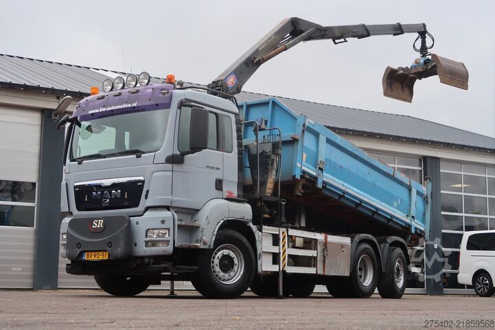 Tipper with crane MAN TGS 26.320 6X2-4/ HMF 1643 Z CRANE/