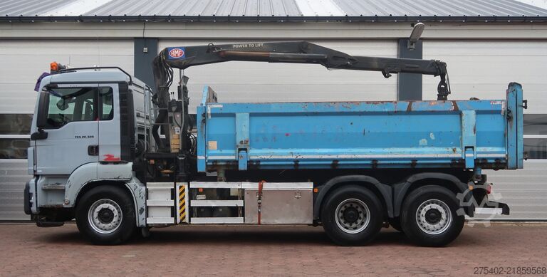 Tipper with crane MAN TGS 26.320 6X2-4/ HMF 1643 Z CRANE/