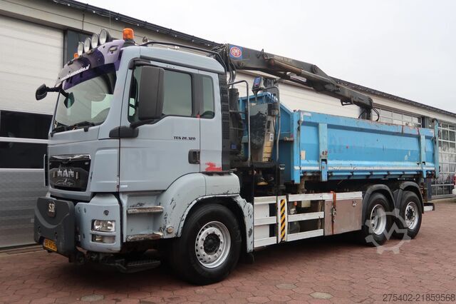 Tipper with crane MAN TGS 26.320 6X2-4/ HMF 1643 Z CRANE/