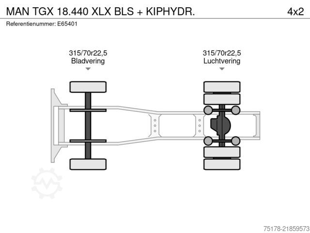 Standard tractor MAN TGX 18.440 XLX BLS + KIPHYDR.
