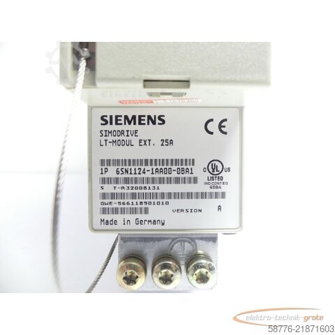 Component Siemens SIMODRIVE 6SN1124-1AA00-0BA1 Leistungsmodul Version: A SN: T-R32008131