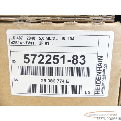 Komponente Heidenhain LS 487 ML 2040 ID: 572251-83 Längenmaßstab SN: 29086774E - ungebr.-