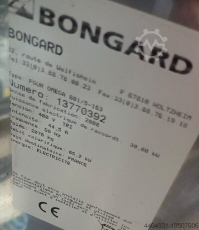 Gebrauchter BONGARD Etagenofen mit fünf Backkammern und Hebevorrichtung BONGARD Omega 801/5.163