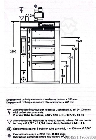 Gebrauchter BONGARD Etagenofen mit fünf Backkammern und Hebevorrichtung BONGARD Omega 801/5.163