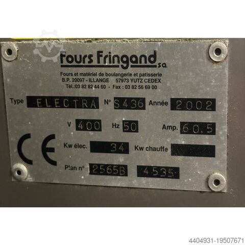 Gebrauchter Fringand Elektro-Steinbackofen mit 8 Öffnungen Fringand ELECTRA 75x2x180