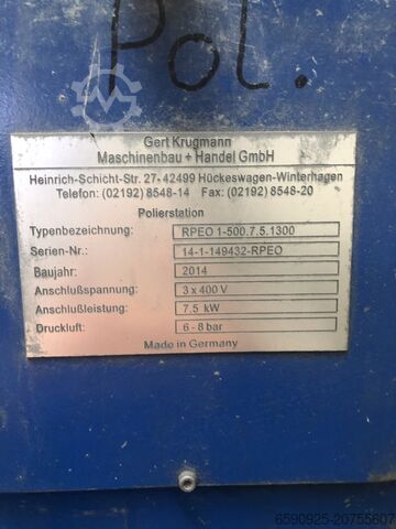 Roboter-Schleif- und Polieranlage für Me Gert Krugmann Maschinenbau + Handel GmbH RSPA-80.1.3.LB