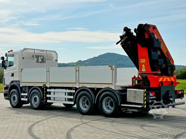 Truck mounted crane SCANIA R 420 PRITSCHE 6,47 m * PK 44002/FUNK * 8x4 /TOP