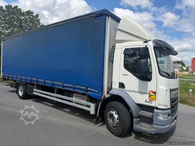 Flatbed truck with tarp DAF LF 290 19T EURO 6 CAJA TAULINER