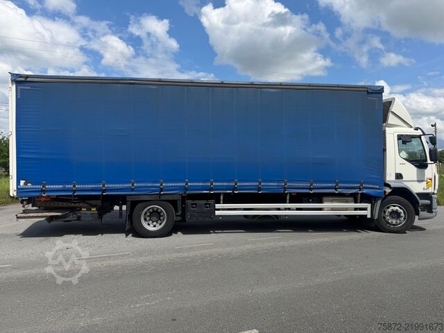 Flatbed truck with tarp DAF LF 290 19T EURO 6 CAJA TAULINER