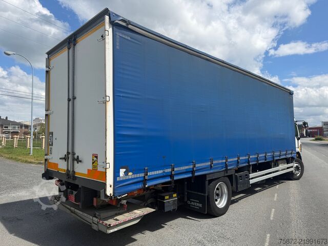 Flatbed truck with tarp DAF LF 290 19T EURO 6 CAJA TAULINER