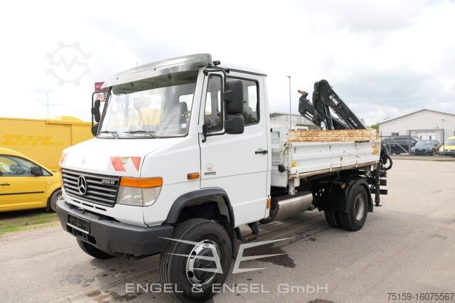 Tipper van mercedes-benz Vario 816D mit Ladekran 3 Sitzer Standheizung HIAB XS 055 DUO - AHK
