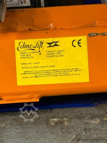 Scissor lifting table Edmolift UK Limited TL1000XB Hydraulic Scissor Lift