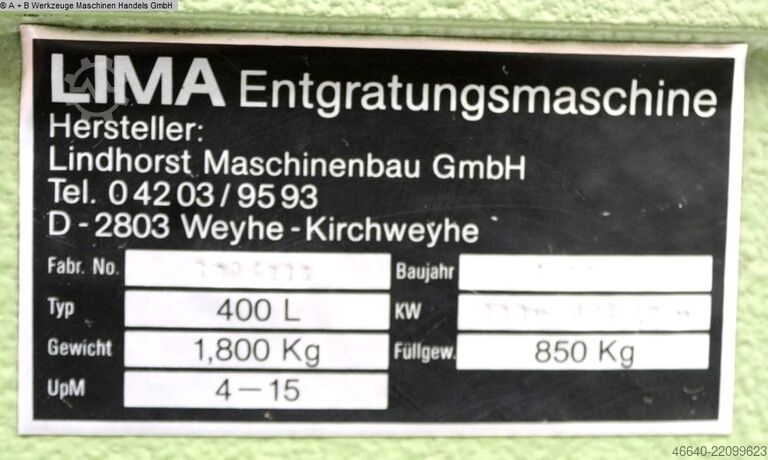 Trowalizing Machine LIMA 400 L