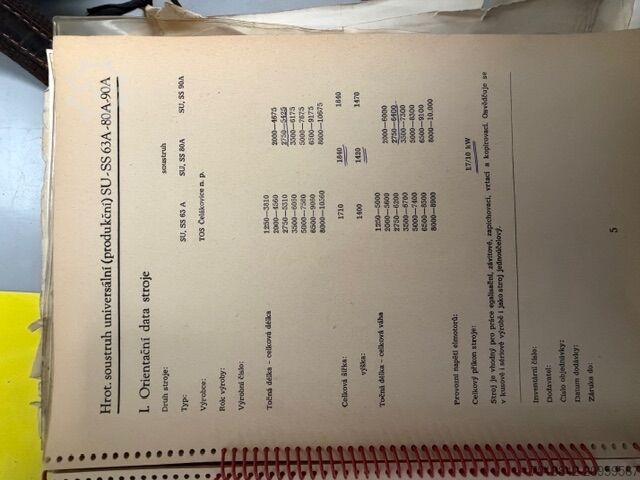 Center lathe TOS Hostivař SU 80 A