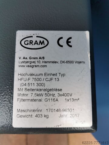 Compact high vacuum unit filter Gram / Vaupel HFU-F 7500 / CJF 13