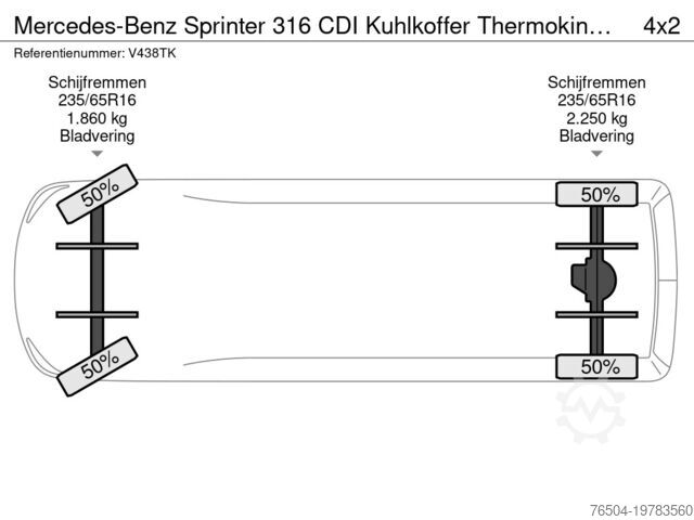 Refrigerated/freezer transport (closed box) Mercedes-Benz Sprinter 316 CDI Kuhlkoffer Thermoking V300MAX ...