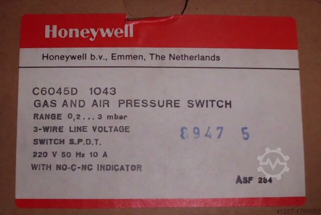Pressure switch Honeywell C6045D 1043