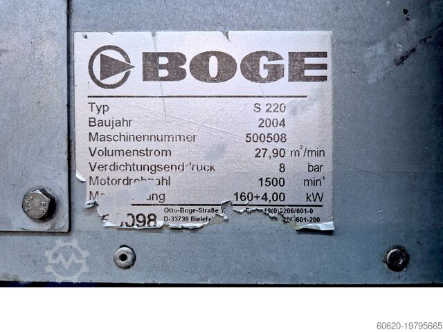 Screw air compressor BOGE S220