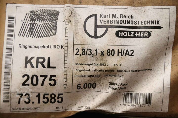 StreifennÀgel Nagelrollen 1 Karton Holz-Her KRL 2075 2.8/3,1 x 80 H/A2
