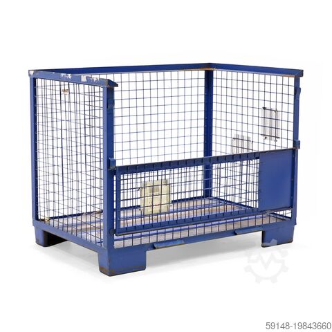 Used Mesh container fixed construction 1 flap at 1 long side, L: 1240, W: 830, H: 970 Kruizinga 98-3864GB