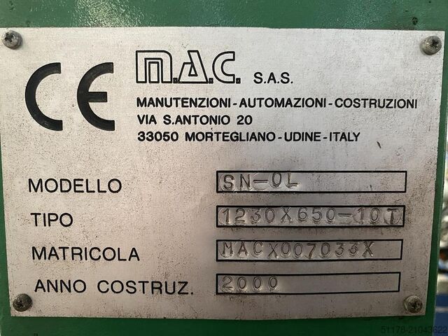 2000 M.A.C. SN-OL 1230x650-10T M.A.C. SN-OL 1230x650-10T