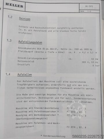 Horizontal-Bearbeitungszentrum HELLER BEA 05