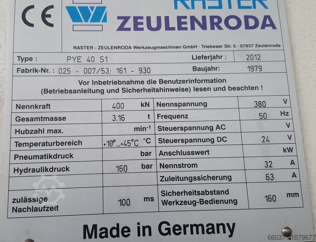 Exzenterpresse Raster PYE 40 S1