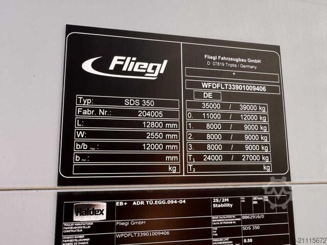 Schiebeplanen Fliegl SDS 350 Schiebeplane+Verdeck XL SAF 20.900Km