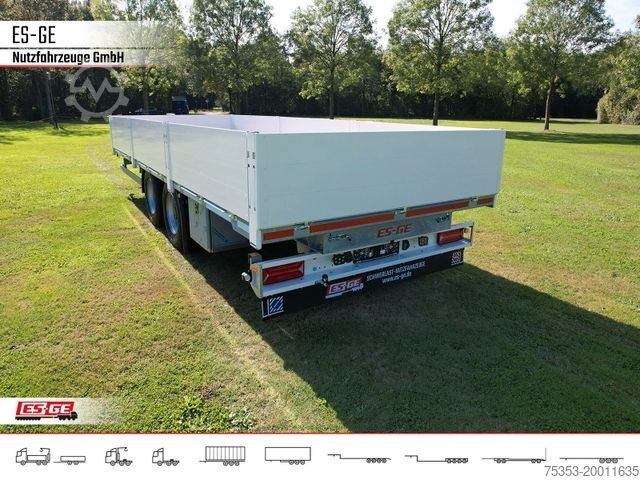 Trailer with working platform ES-GE Tandem-Anhänger Bordwände, CV, Rungen
