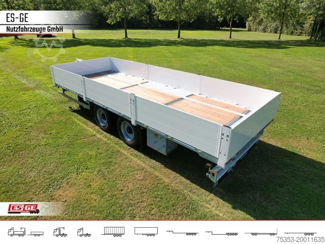 Trailer with working platform ES-GE Tandem-Anhänger Bordwände, CV, Rungen