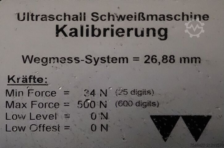 Ultrasonic welding machine Weber Ultrasonics Saphir Digital Manual Station