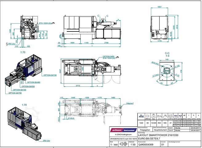 Spritzgießmaschine WITTMANN Battenfeld SmartPower 210/1330 Unilog B8