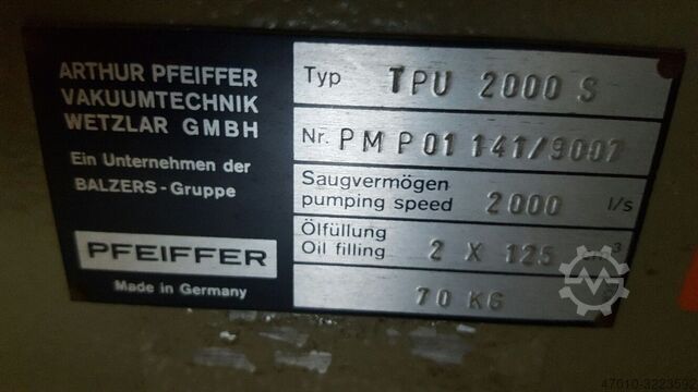 High vacuum turbomolecular pump Pfeiffer TPU 2000 S