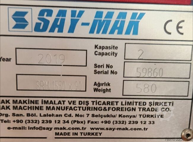 Plate rolling machine SAY-MAK SRM 1550 x 90