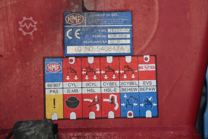 Crane truck MAN TGS 35.480 8X2-6/ HMF 2620/ ABROLLER+KRAN/ REMOTE