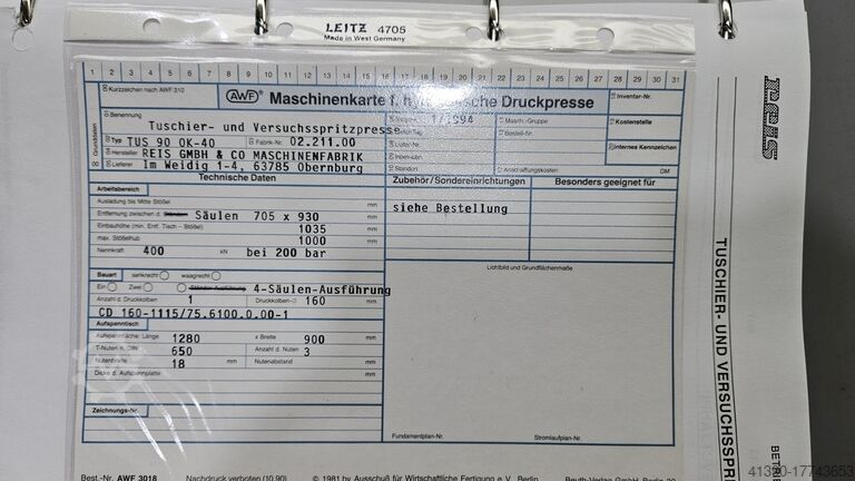 Tuschierpresse Reis TUS 90 OK-40