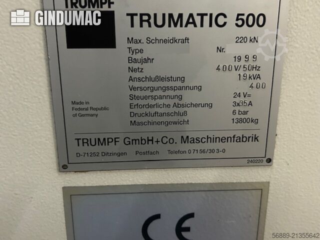 TRUMPF TRUMATIC 500 TRUMPF TRUMATIC 500