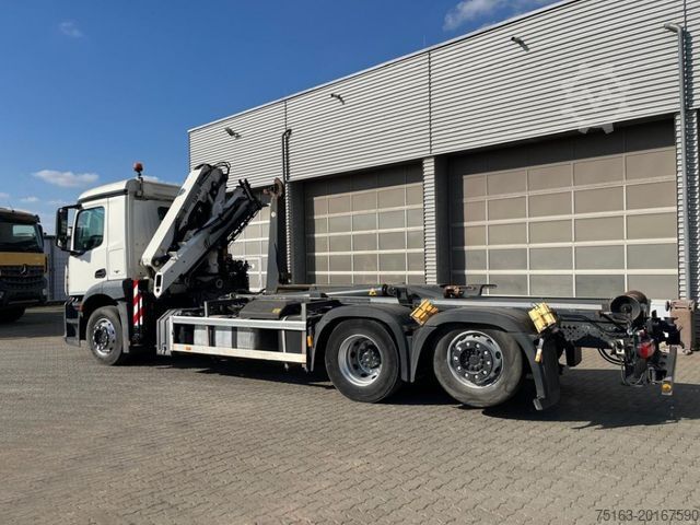 Roll-off tipper truck MERCEDES-BENZ Antos 2543 L 6x2 Abrollkipper mit Kran Funk+Grei