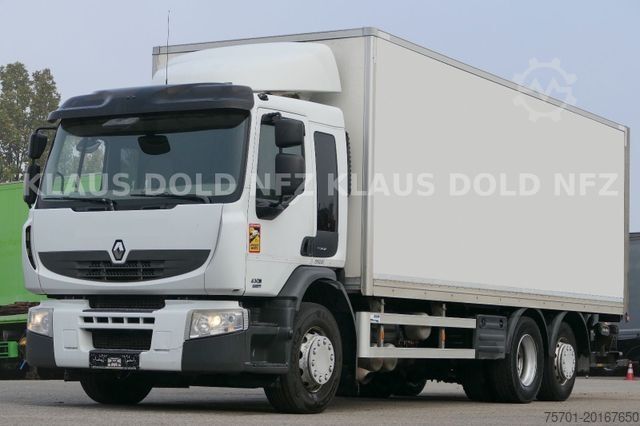 Box truck RENAULT Premium 430 6x2 Koffer Lift-/Lenkachse LBW EU5