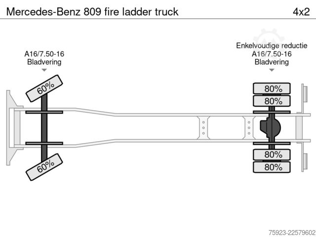 Fire engine Mercedes-Benz 809 fire ladder truck