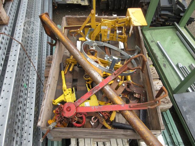 Incl. 3 rolling carts / transport trolleys for mandrels Posten Lastaufnahmemittel Traversen Greifer Fassheber Lasttraversen