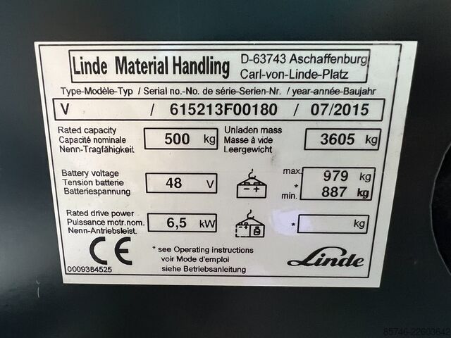 V (5213) - Drahtführung!! PSA!! Triplex FFL!! LINDE V ( 5213 ) -  Wire Guidance !! PSA !! Triplex FFL !!