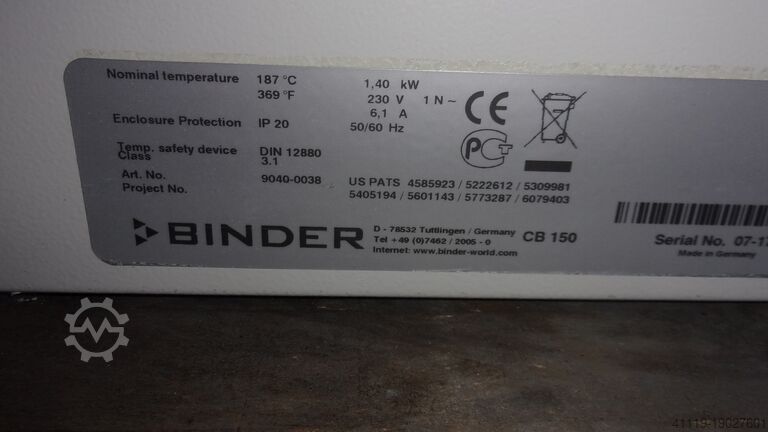 Incubator Binder CB150  