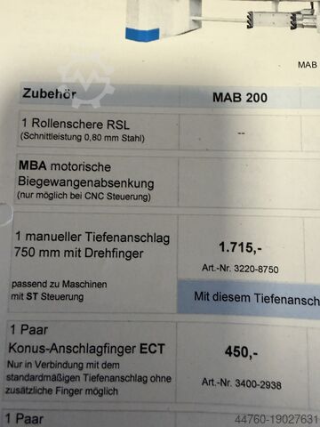 Schwenkbiegemaschine und Tafelschere Schechtl MSB 200 & MAB 200