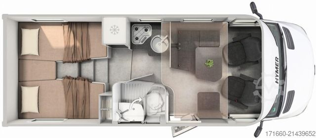 Semi-integrated camper HYMER/ERIBA GT-S 600 3,5T, HUBBETT, 160AH, 6D+E, WLAN, TV