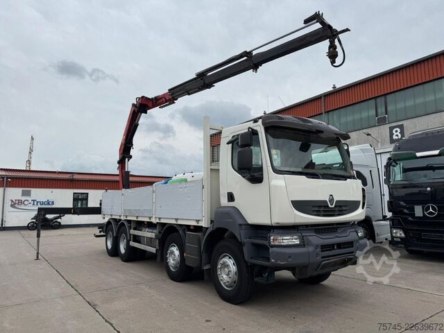 LKW mit Pritsche (offen) RENAULT KERAX 460 * PRITSCHE * HMF KRAN 10,2N M *8 X 4*