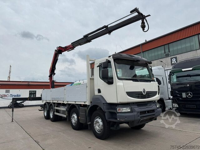 LKW mit Pritsche (offen) RENAULT KERAX 460 * PRITSCHE * HMF KRAN 10,2N M *8 X 4*