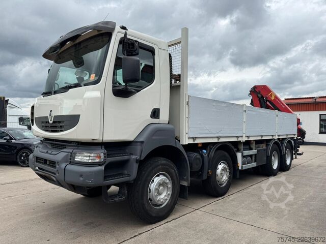 LKW mit Pritsche (offen) RENAULT KERAX 460 * PRITSCHE * HMF KRAN 10,2N M *8 X 4*